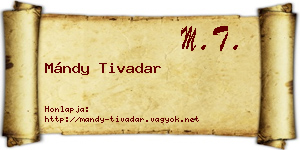 Mándy Tivadar névjegykártya