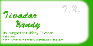 tivadar mandy business card